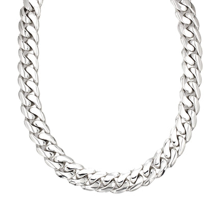 Sterling Silver Cuban Link Necklace – 16mm Heavyweight Chain