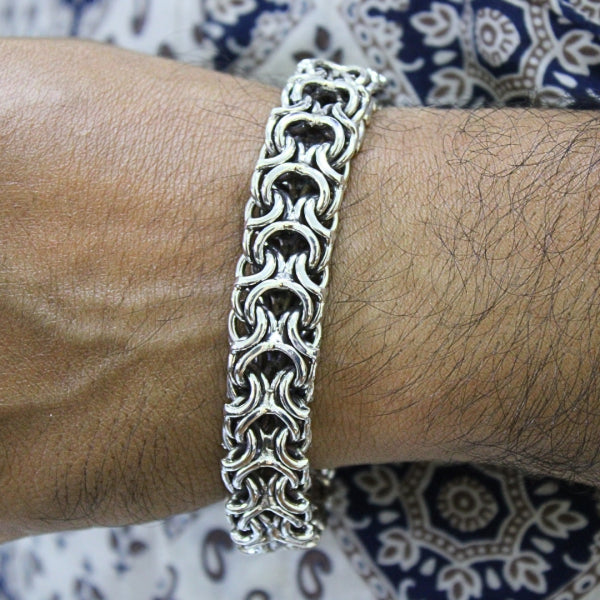 Ramses Heritage Chain Bracelet in Sterling Silver, 15mm