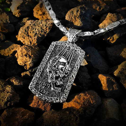 Artisan Skull Pendant Necklace - Heritage Sterling Silver