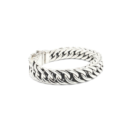 Men's Sterling Silver Bracelet -Kelabang 8mm wide