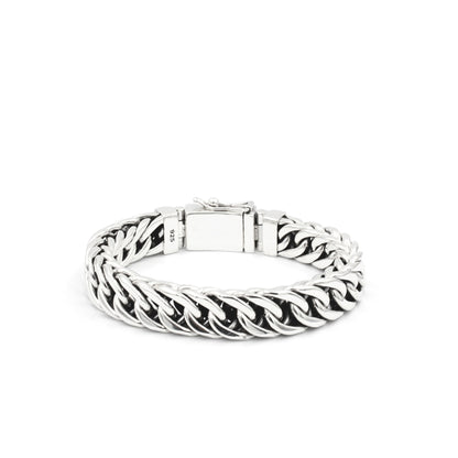 Men's Sterling Silver Bracelet -Kelabang 8mm wide