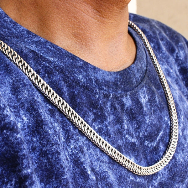Kelabang Heritage Necklace, 7mm Sterling Silver Artisan Design