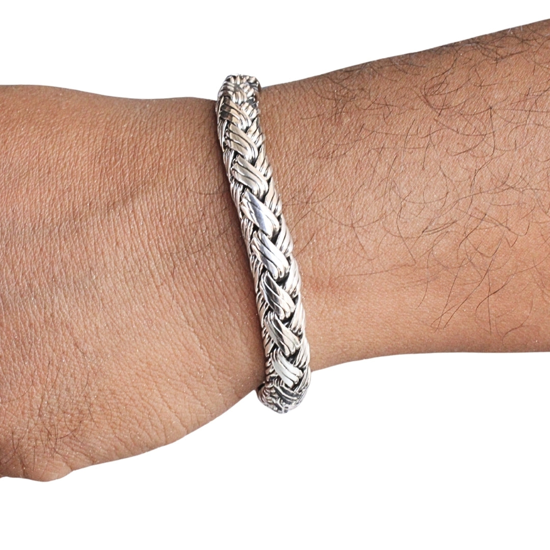Padian Heritage Triple Weave Sterling Silver Bracelet 10mm