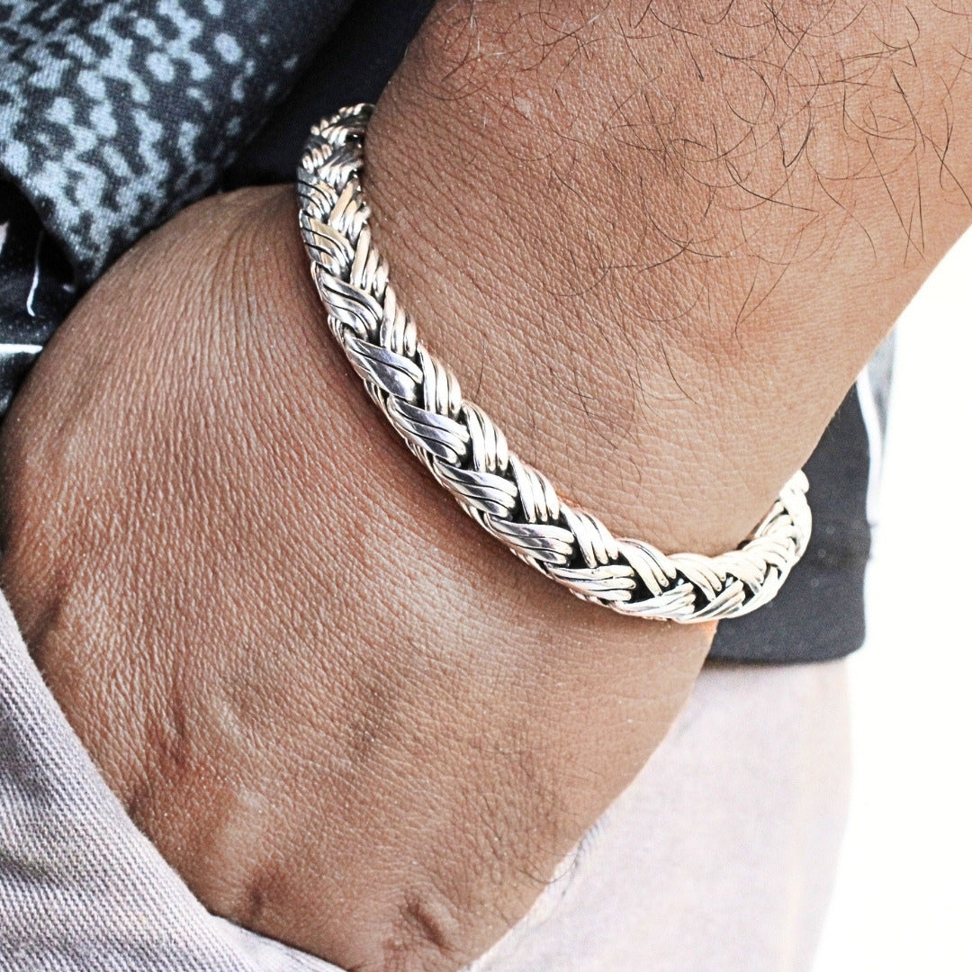 Padian Heritage Triple Weave Sterling Silver Bracelet 10mm