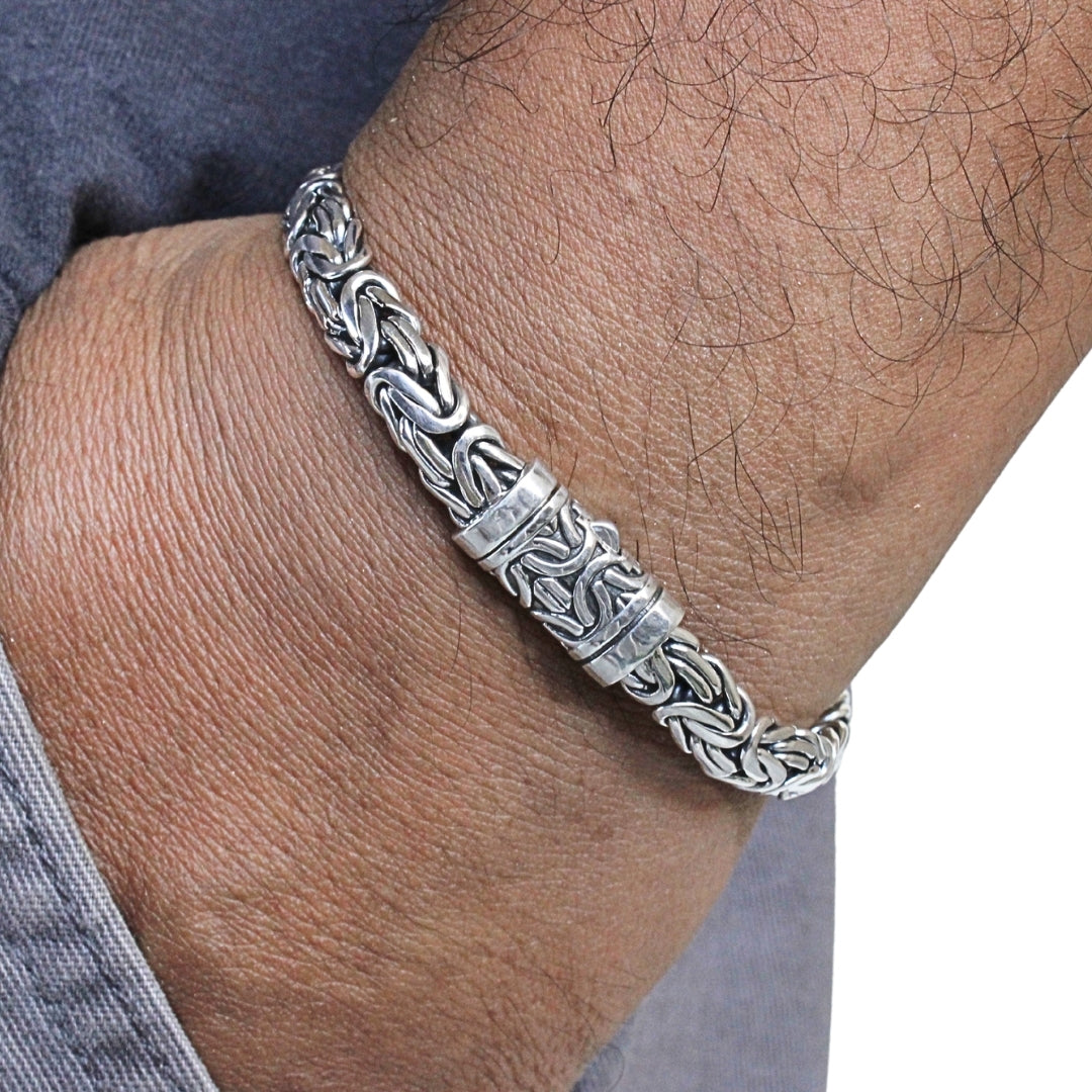 Handmade Byzantine 925 Sterling Silver Bracelet 8mm