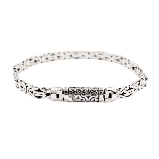 Bali Flat Byzantine Sterling Silver Bracelet