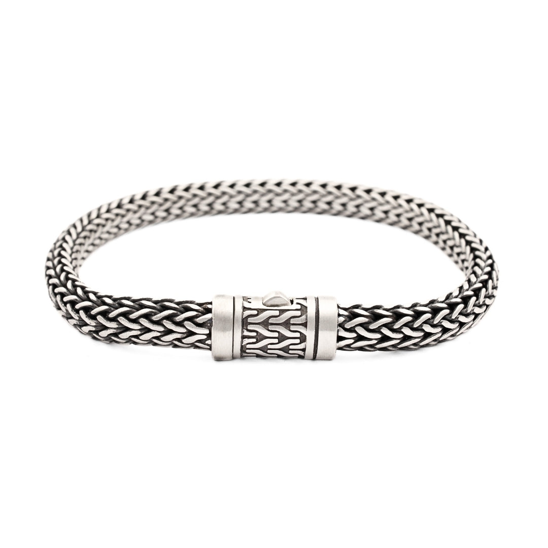 Matte Bali Silver Tulang Naga Necklace - 925 Sterling