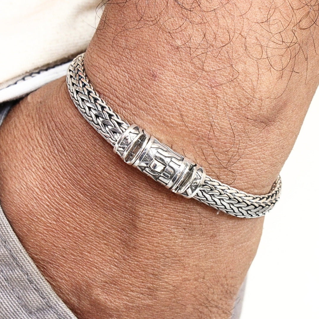 Tulang Naga Silver Bracelet 8mm - 925 Sterling
