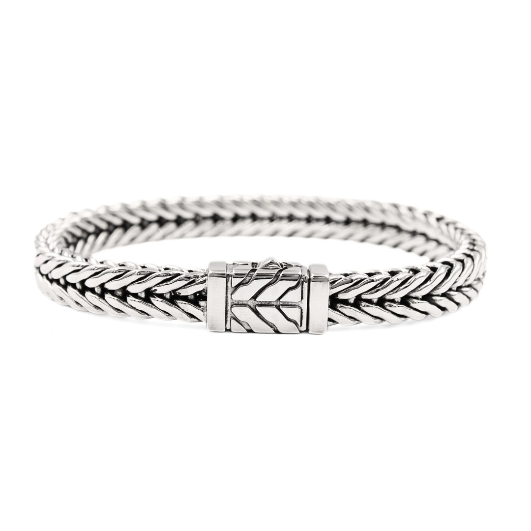Bali Tulang Naga Flat Silver Bracelet - 925 Sterling