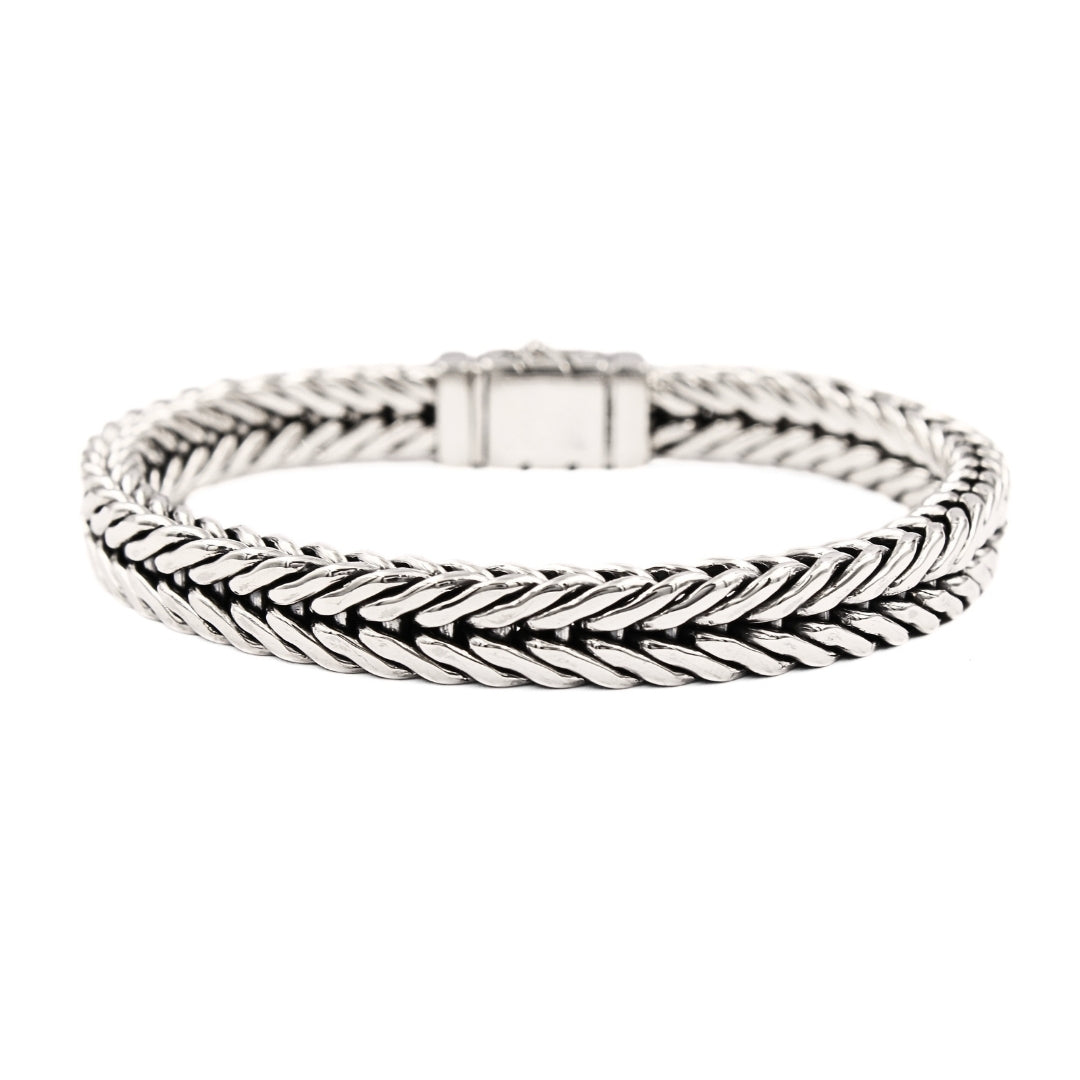 Bali Tulang Naga Flat Silver Bracelet - 925 Sterling