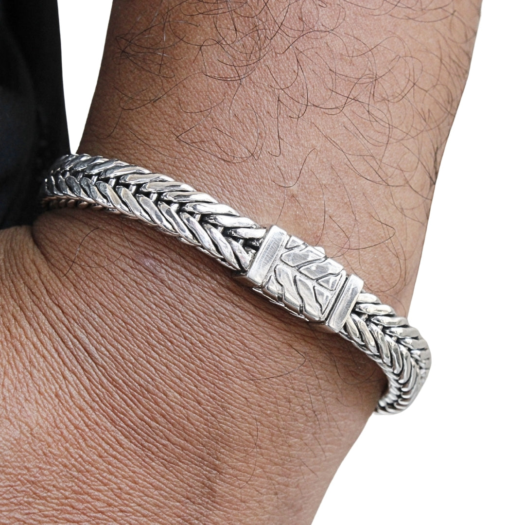 Bali Tulang Naga Flat Silver Bracelet - 925 Sterling