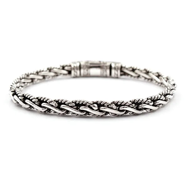 Padian Tali Air Flat Bracelet, Artisan Sterling Silver Jewelry