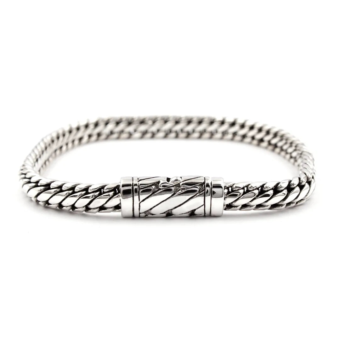 Ben Signature Sterling Silver Bracelet, Balinese Artisan Jewelry