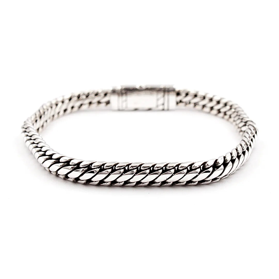 Ben Signature Sterling Silver Bracelet, Balinese Artisan Jewelry