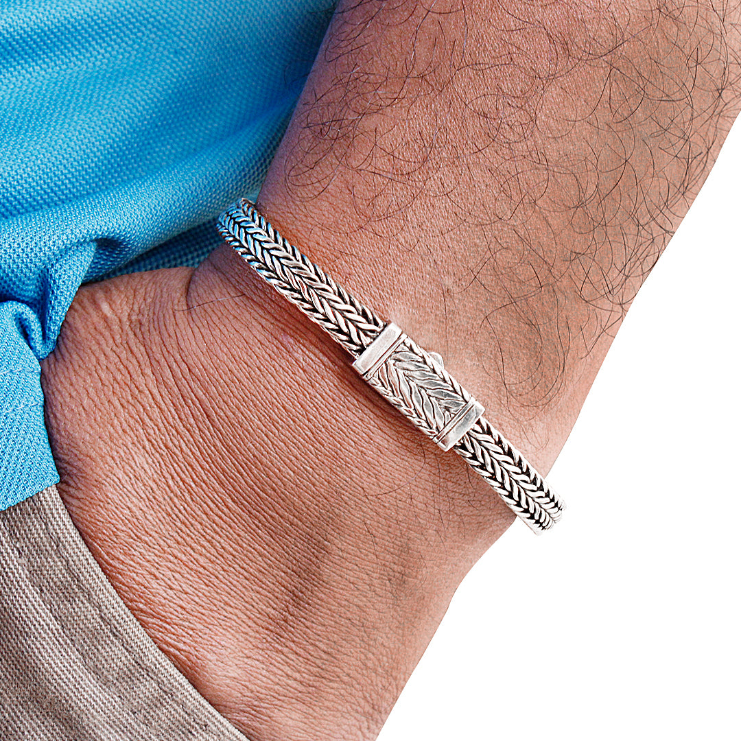 Tulang Naga Heritage Bracelet, Artisan Sterling Silver