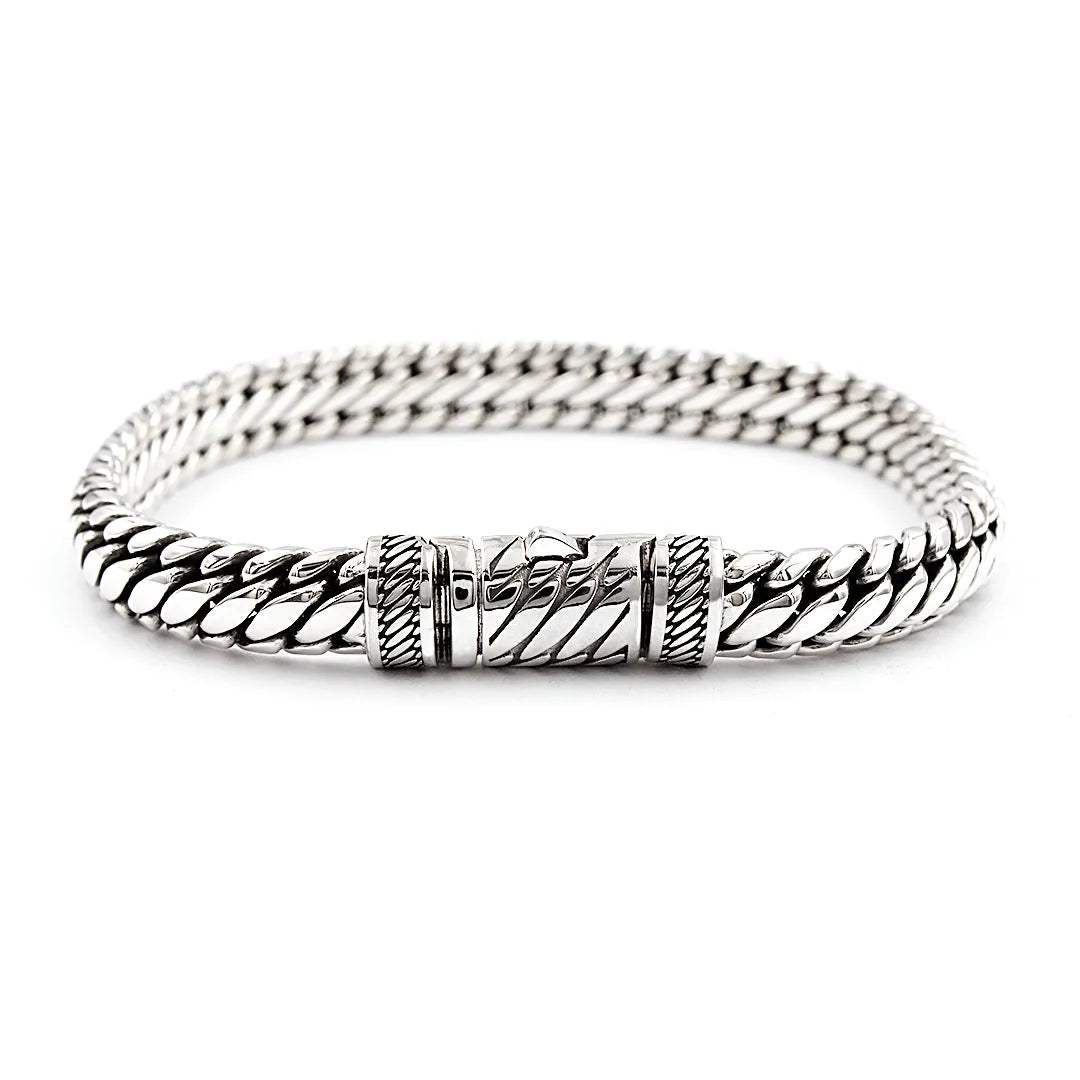 Ben Heritage Sterling Silver Bracelet with Balinese Motif