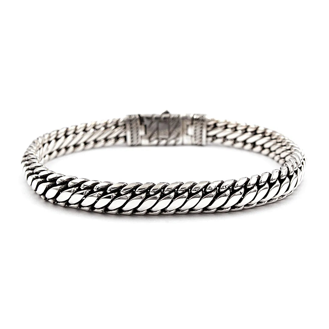 Ben Heritage Sterling Silver Bracelet with Balinese Motif