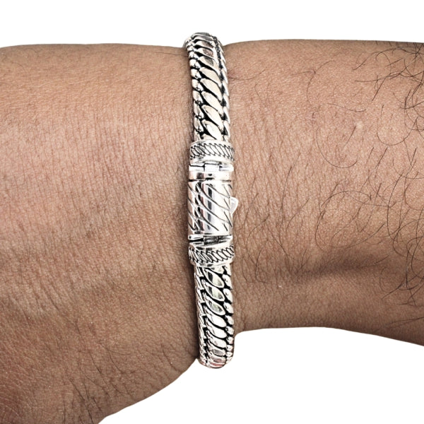 Ben Heritage Sterling Silver Bracelet with Balinese Motif