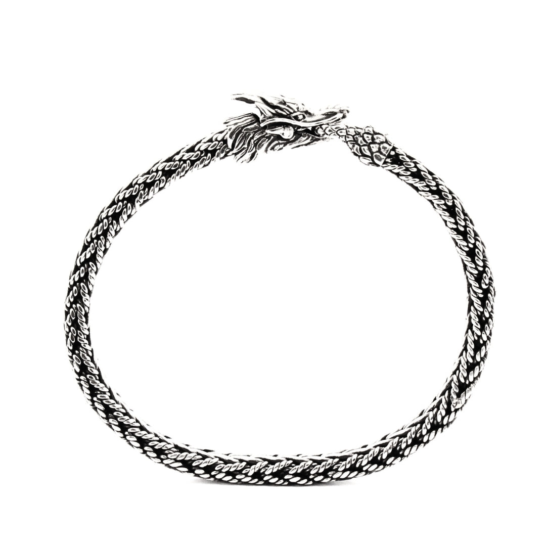 Sterling Silver Handmade Bali Dragon Bone Bracelet