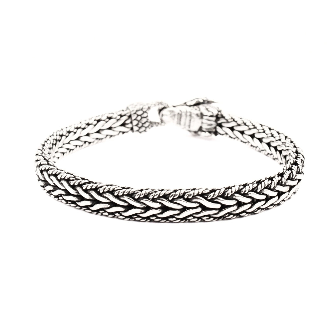 Sterling Silver Handmade Bali Dragon Bone Bracelet