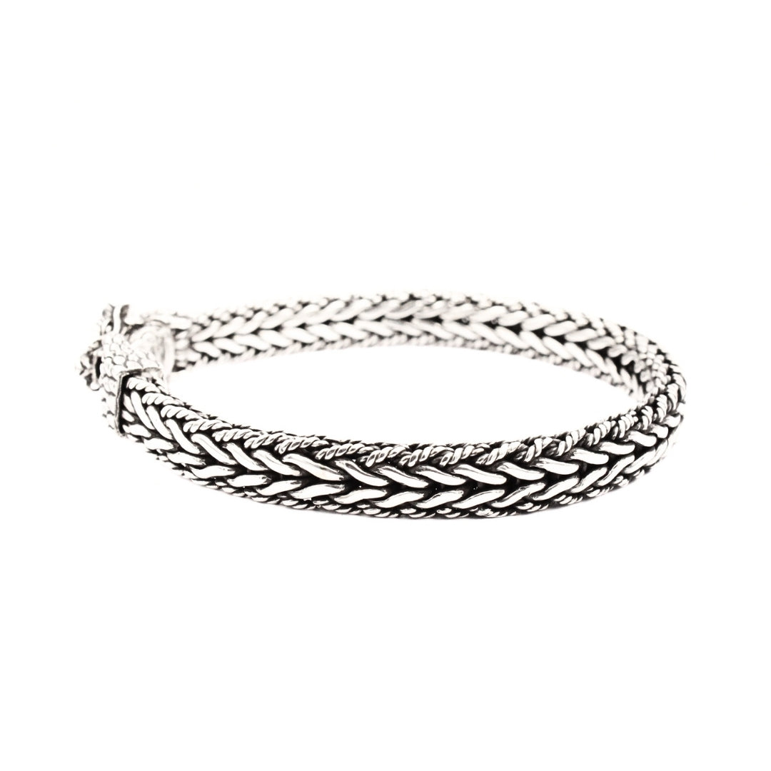 Sterling Silver Handmade Bali Dragon Bone Bracelet