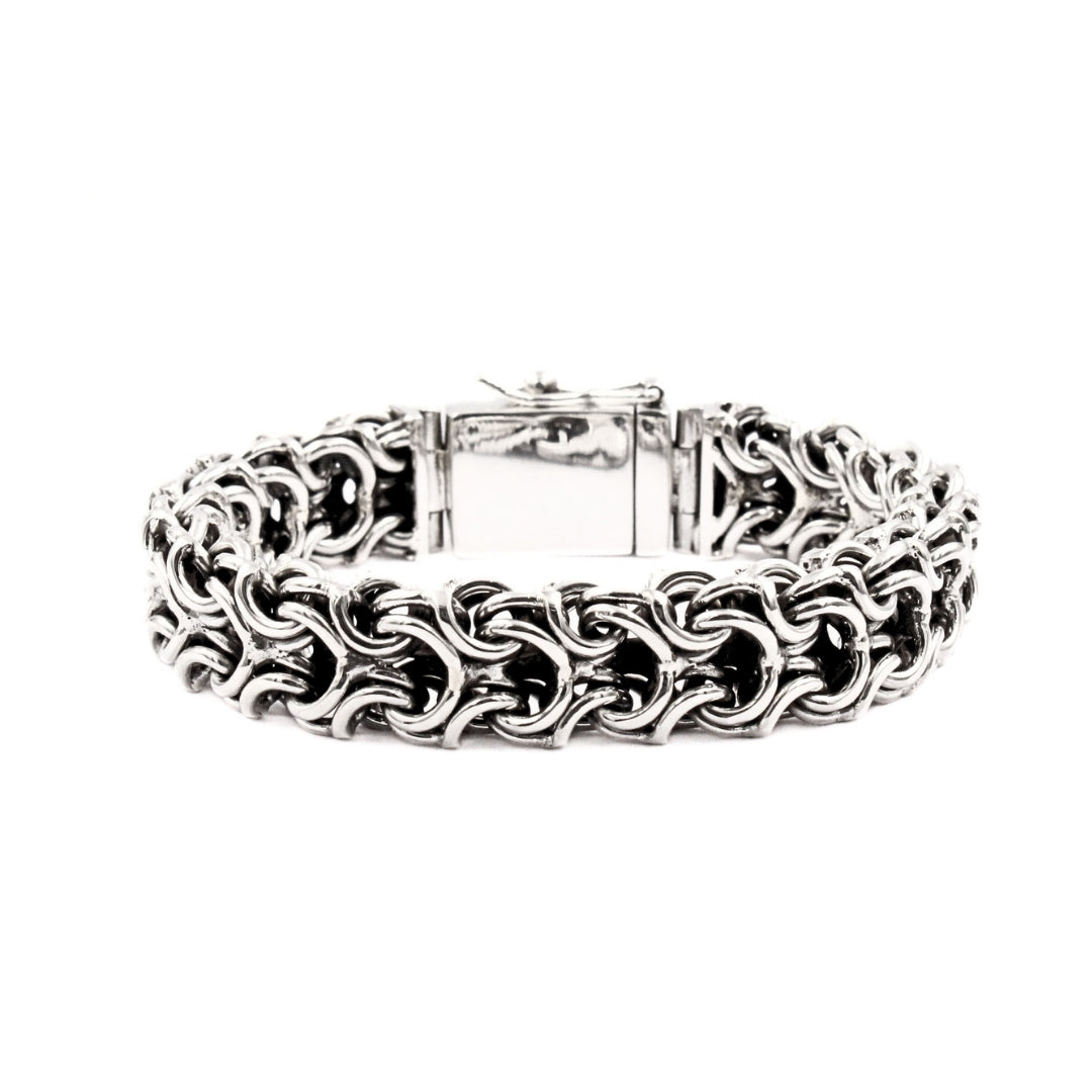Ramses Heritage Chain Bracelet in Sterling Silver, 15mm