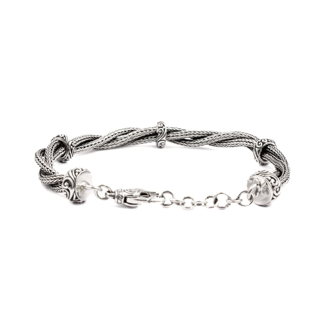 Balinese 6mm Twisted Tulang Naga Silver Bracelet