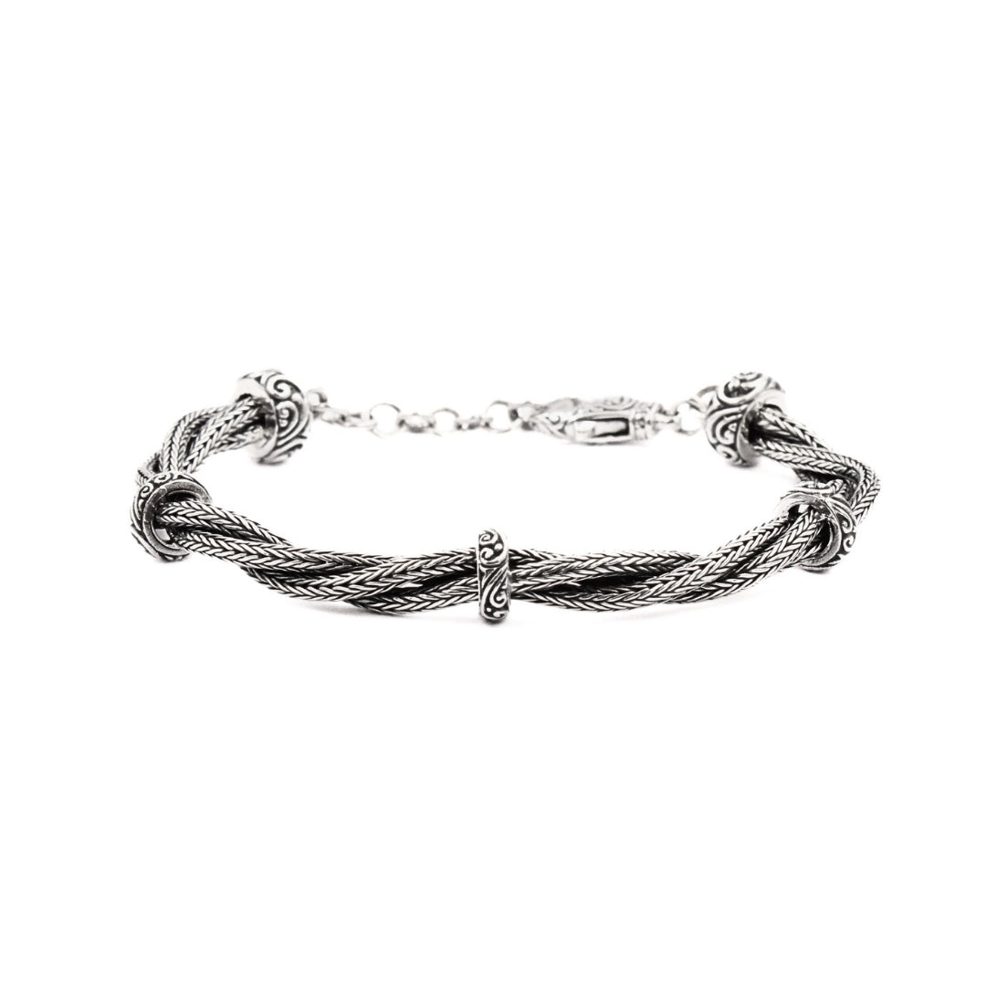 Balinese 6mm Twisted Tulang Naga Silver Bracelet