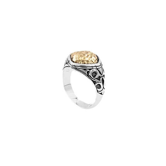 Ring Dual Tone Bali Motif