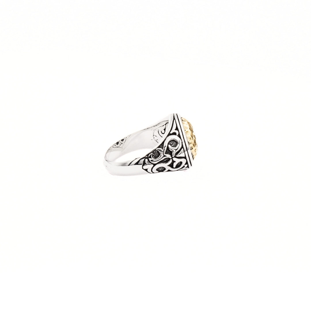 Ring Dual Tone Bali Motif