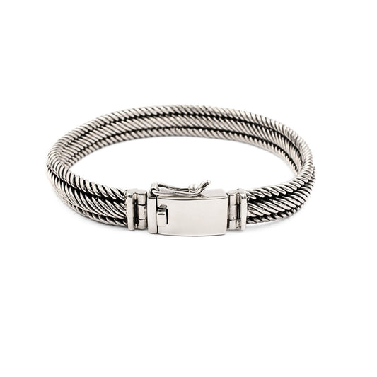 Men's Sterling Silver Bracelet 10mm - Edwin