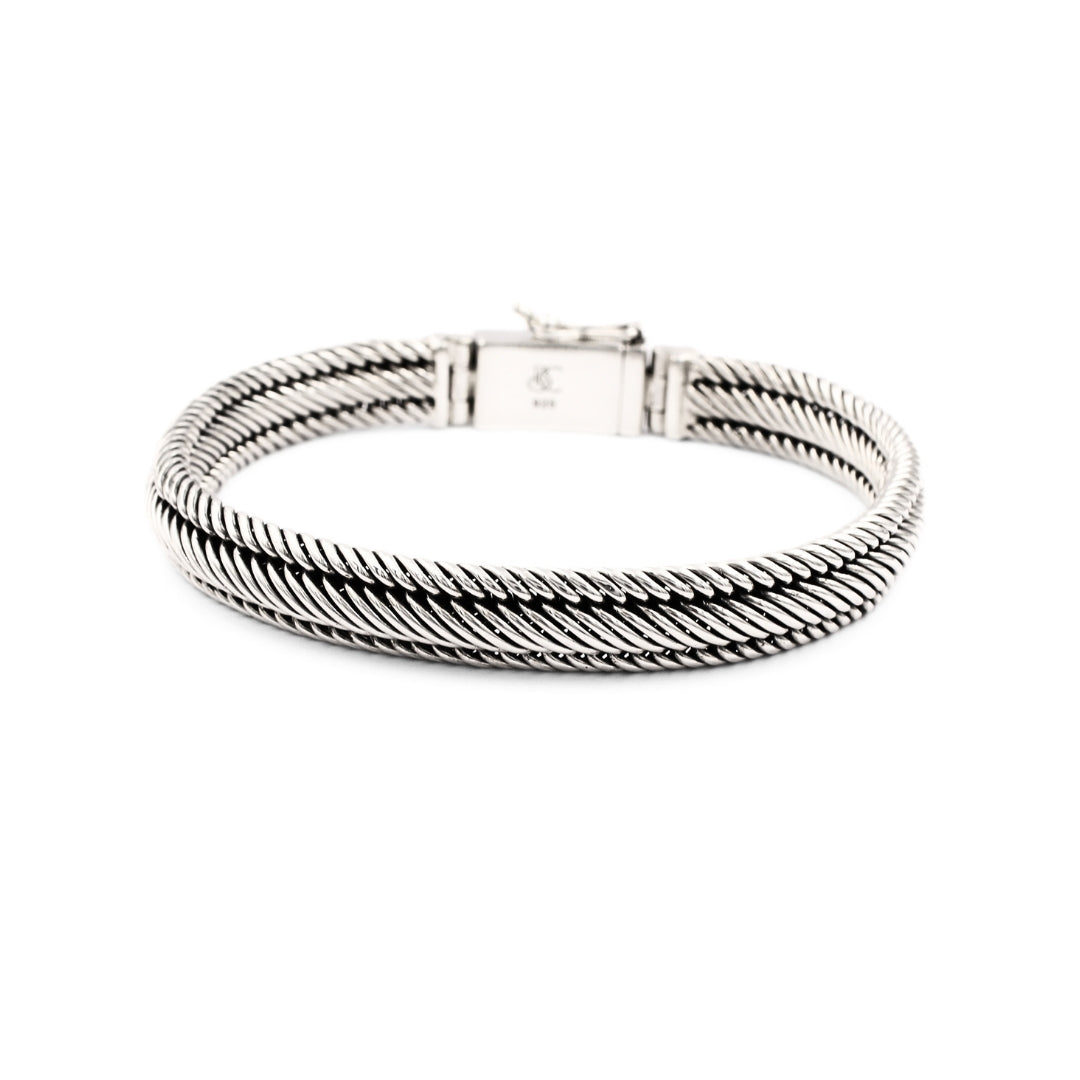 Men's Sterling Silver Bracelet 10mm - Edwin