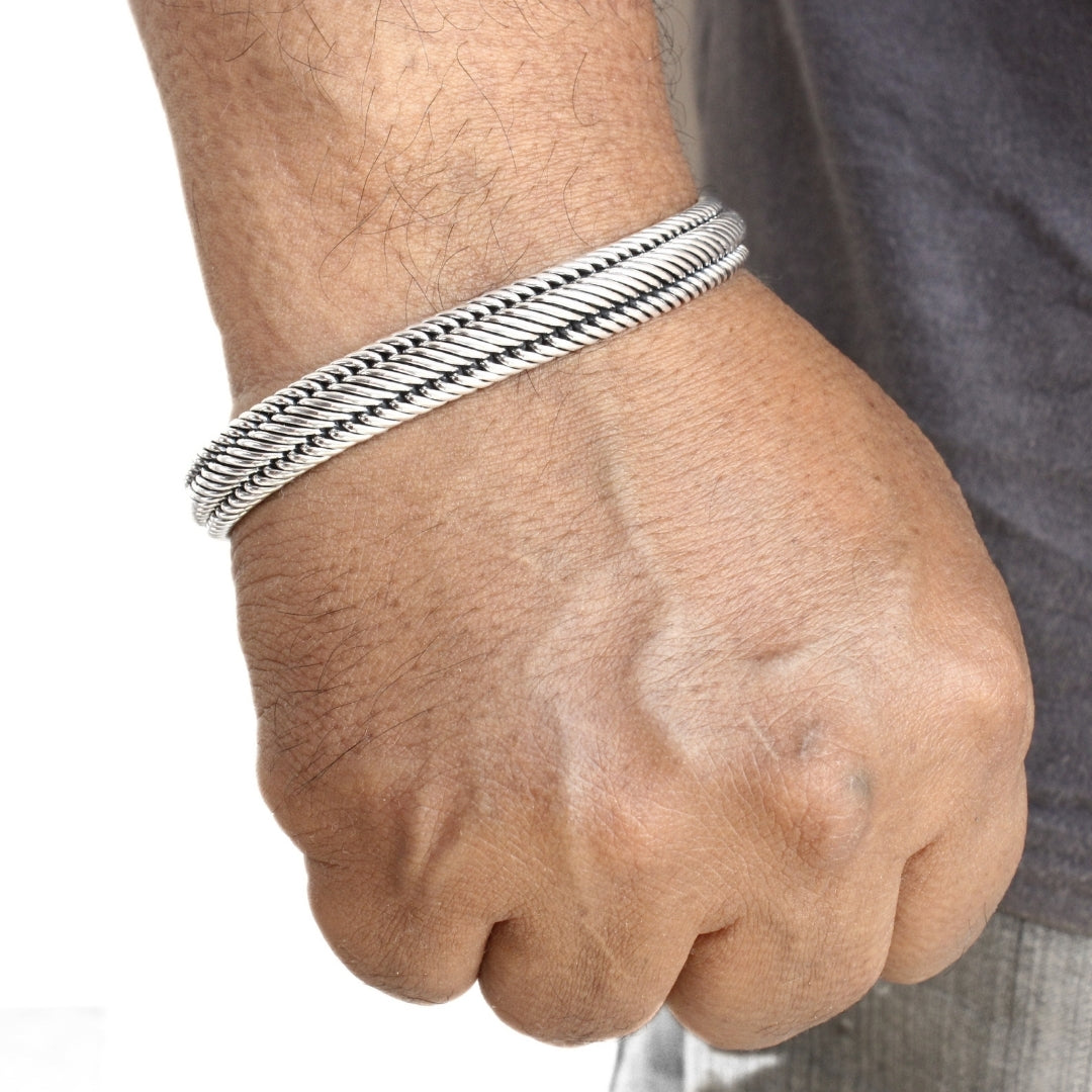 Men's Sterling Silver Bracelet 10mm - Edwin