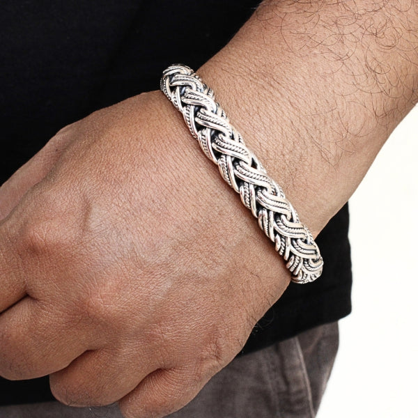 Padian Triple Taliair Heritage Bracelet in Sterling Silver, 12mm