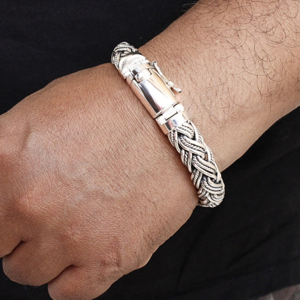Padian Triple Taliair Heritage Bracelet in Sterling Silver, 12mm