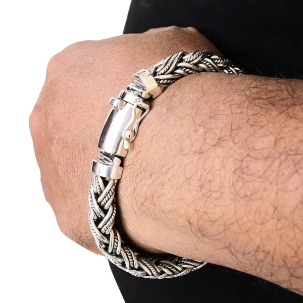 Padian Triple Taliair Heritage Bracelet in Sterling Silver, 12mm
