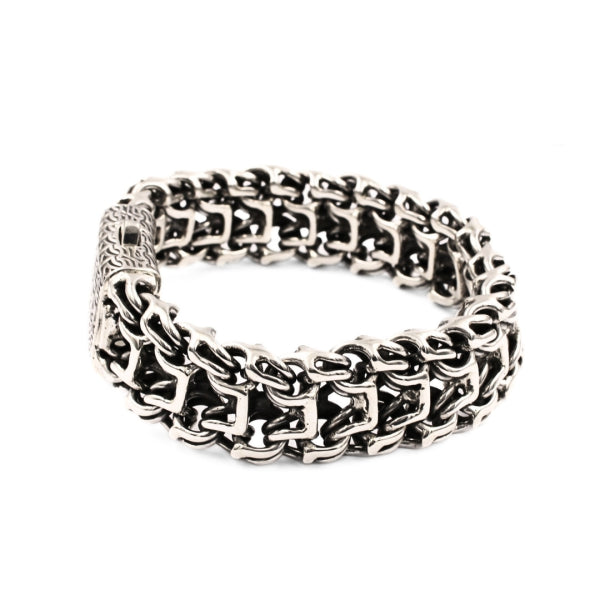 Emperor Signature Bracelet, Artisan Sterling Silver 20mm