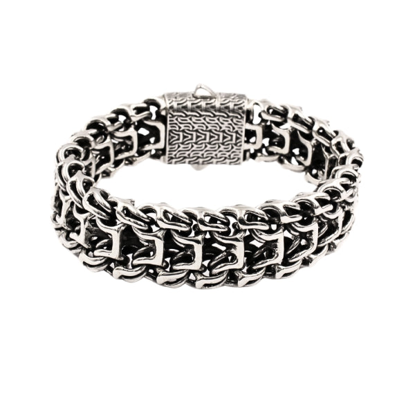 Emperor Signature Bracelet, Artisan Sterling Silver 20mm