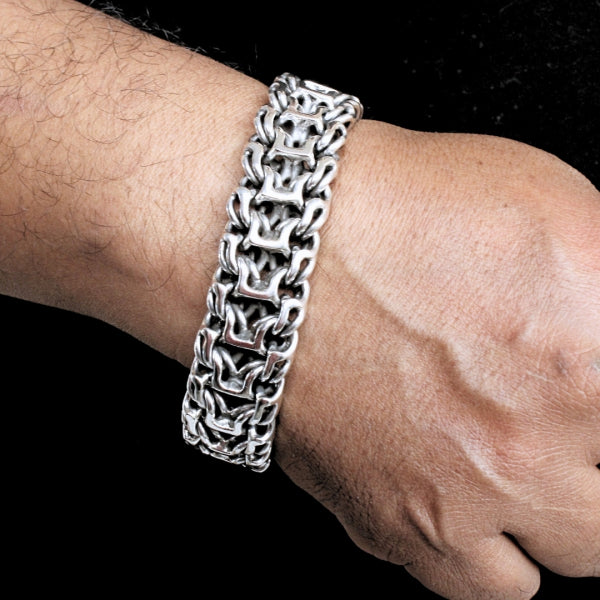 Emperor Signature Bracelet, Artisan Sterling Silver 20mm