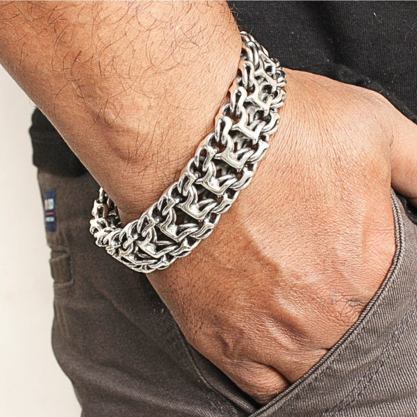 Emperor Signature Bracelet, Artisan Sterling Silver 20mm