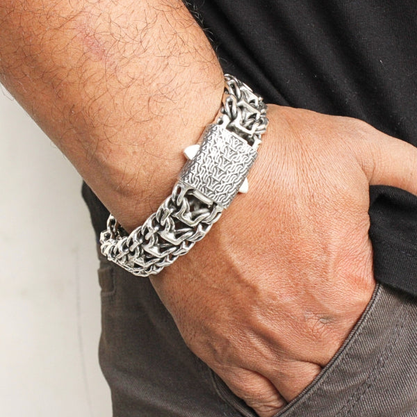 Emperor Signature Bracelet, Artisan Sterling Silver 20mm