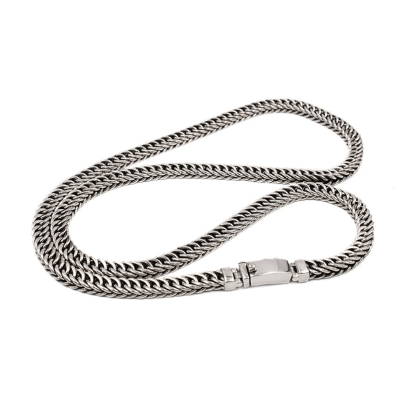 Kelabang Heritage Necklace, 7mm Sterling Silver Artisan Design