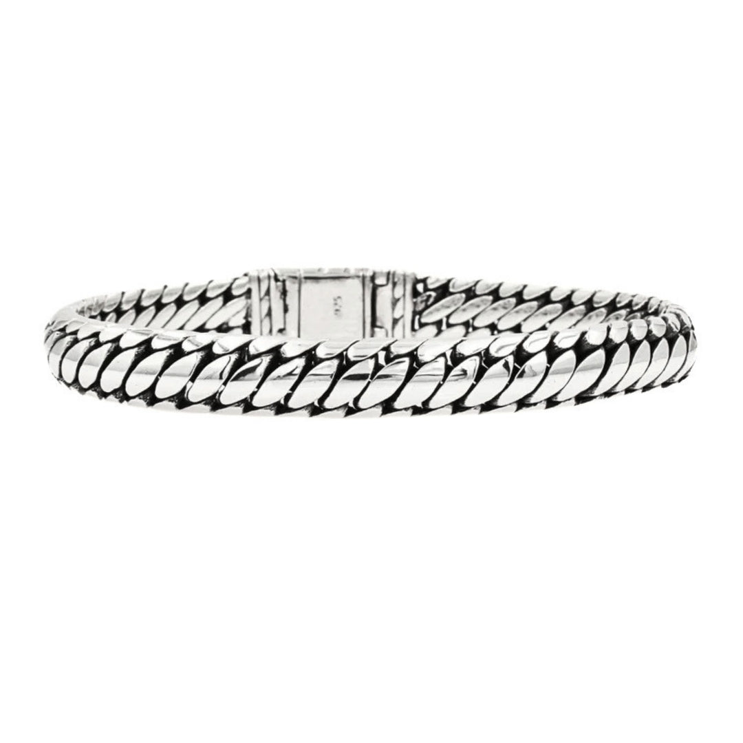 Men's Sterling Silver Bracelet - Ben 10mm Wide