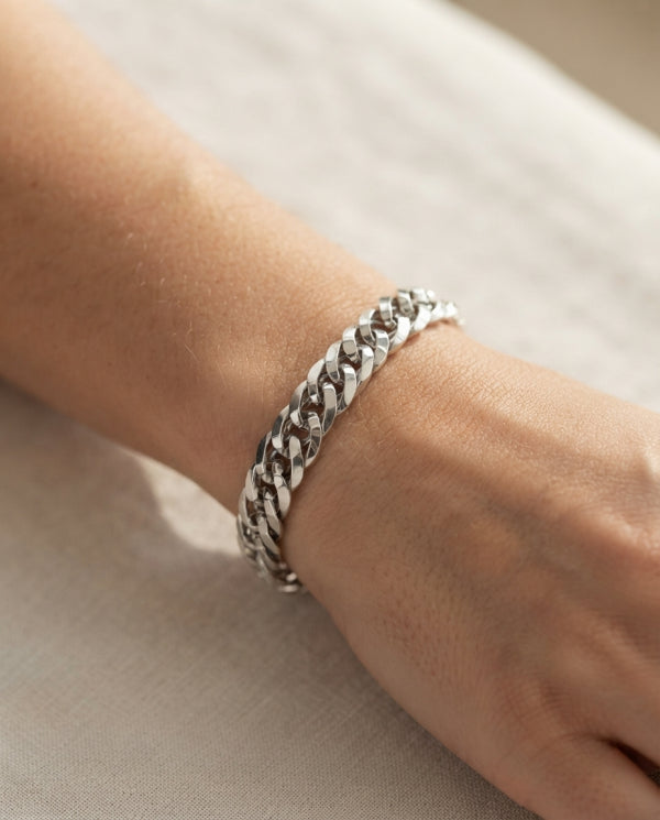 Natali Heritage Sterling Silver Chain Bracelet 12mm
