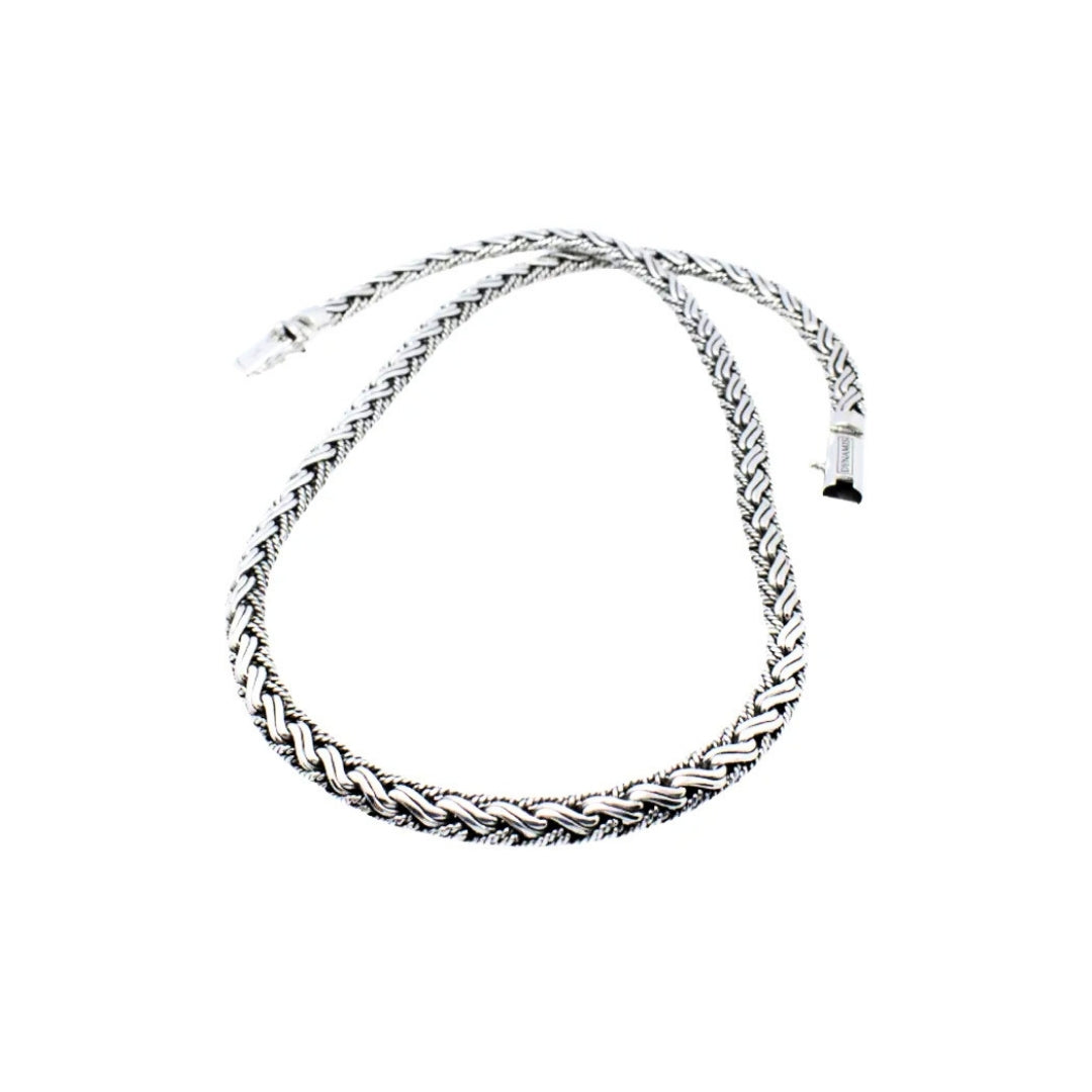 8mm Double Taliair Padian Silver Chain Necklace