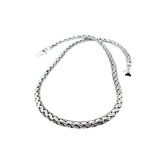8mm Double Taliair Padian Silver Chain Necklace