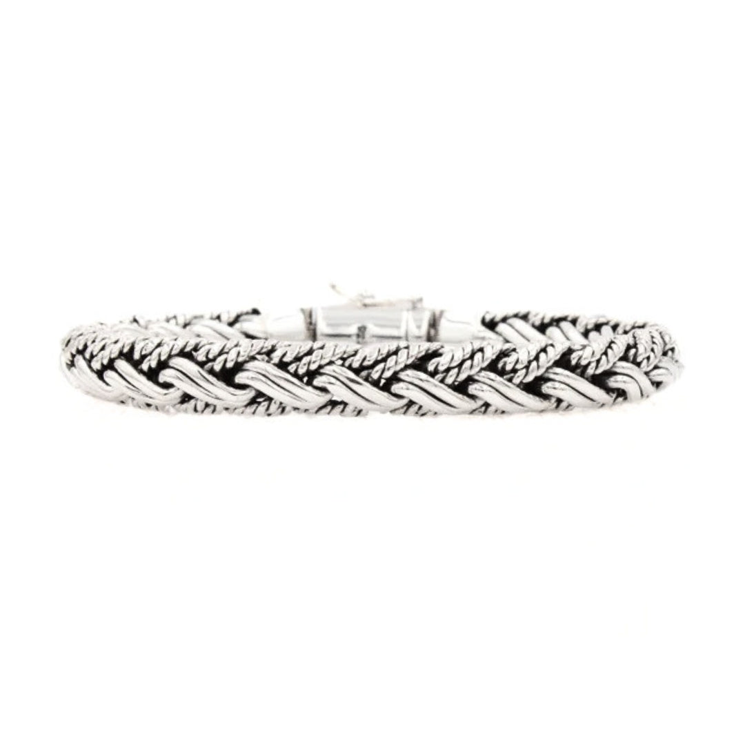 Sterling Silver Handmade Bali Bracelet Padian Double Taliair 6mm Wide