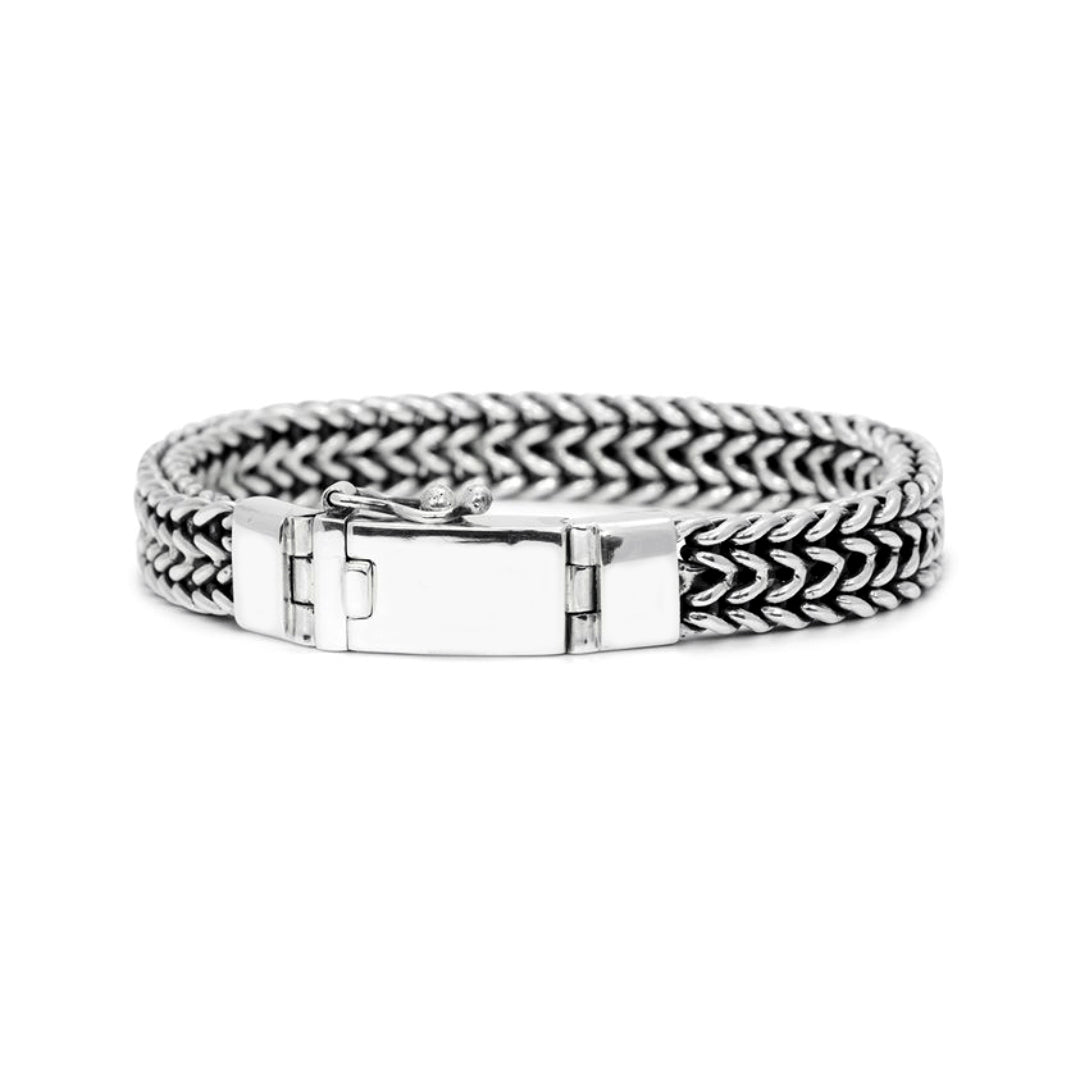 Tulang Naga Double Link Silver Bracelet