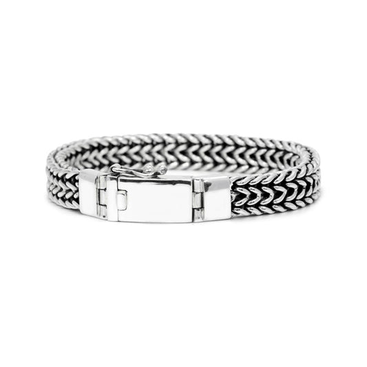 Tulang Naga Double Link Silver Bracelet