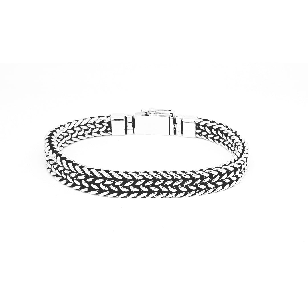 Tulang Naga Double Link Silver Bracelet